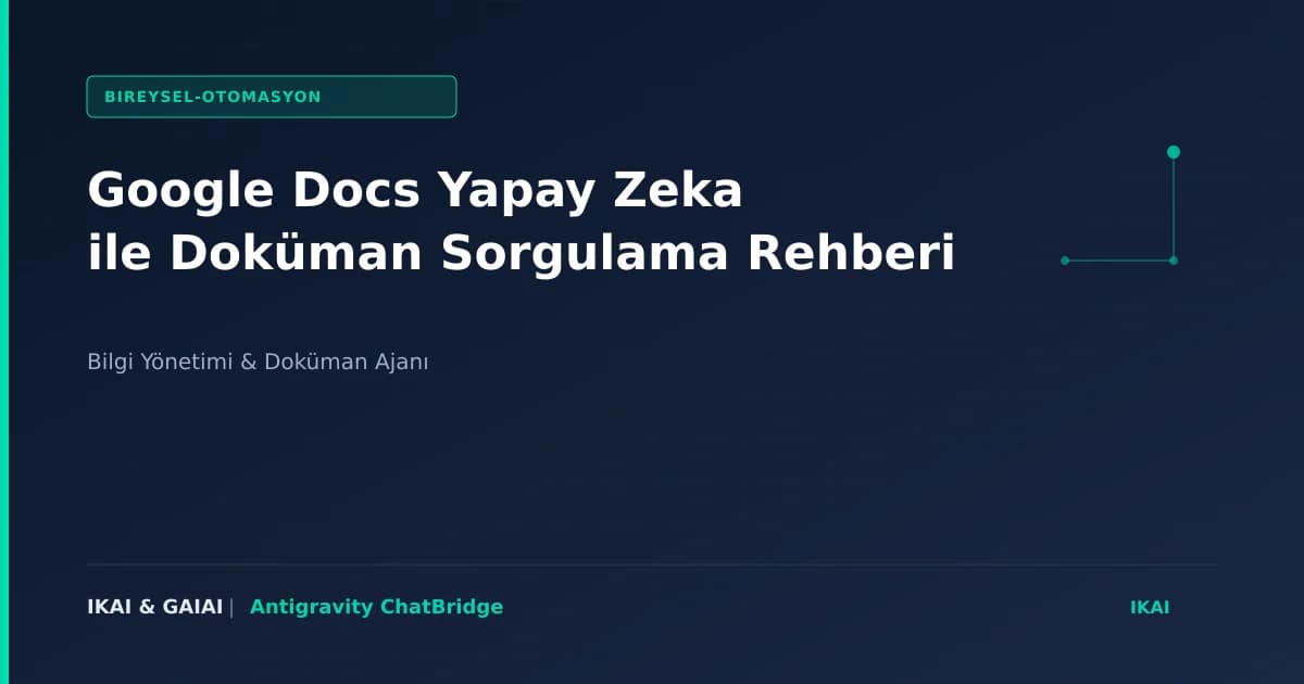 Google Docs Yapay Zeka ile Doküman Sorgulama Rehberi görseli