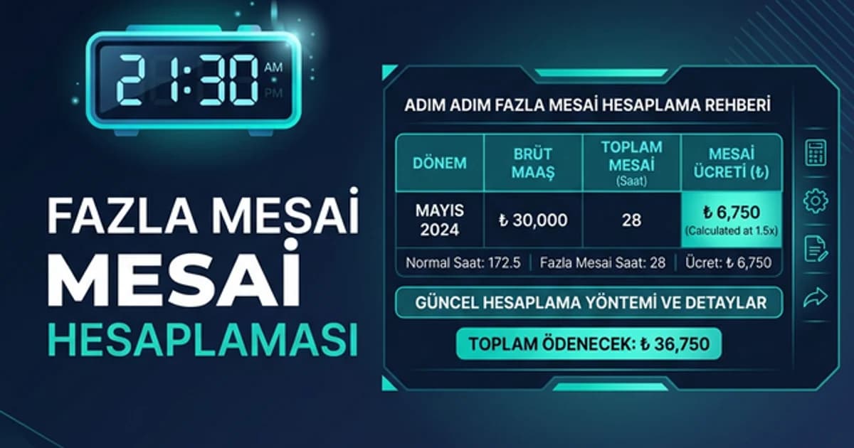 Fazla mesai hesaplama rehberi kapak görseli